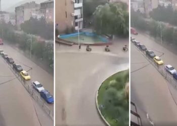 ВИДЕО: Невреме во Скопје, во Велес – поројни води низ улиците
