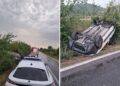 ФОТО: Сообраќајка на патот кон Дојран, спасена е една жена
